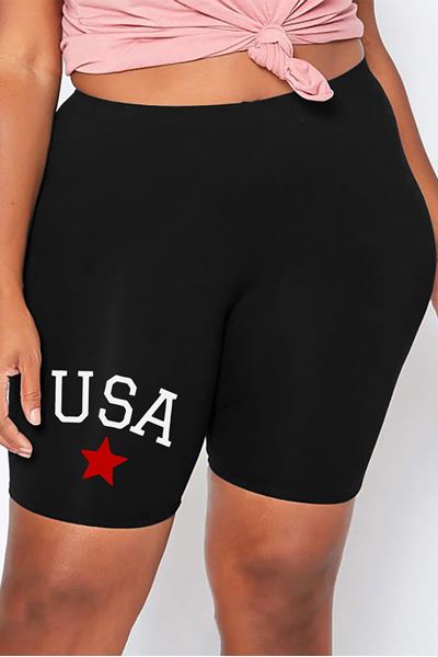 Picture of PLUS SIZE BLACK USA SHORTS